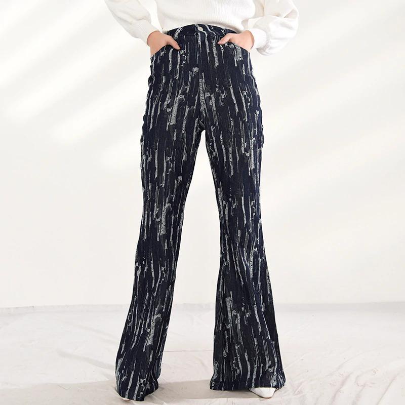 Marigold Shadows pants Takarra High Waist Denim Pants - Deep Blue