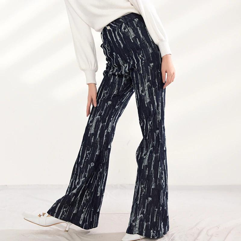 Marigold Shadows pants Takarra High Waist Denim Pants - Deep Blue