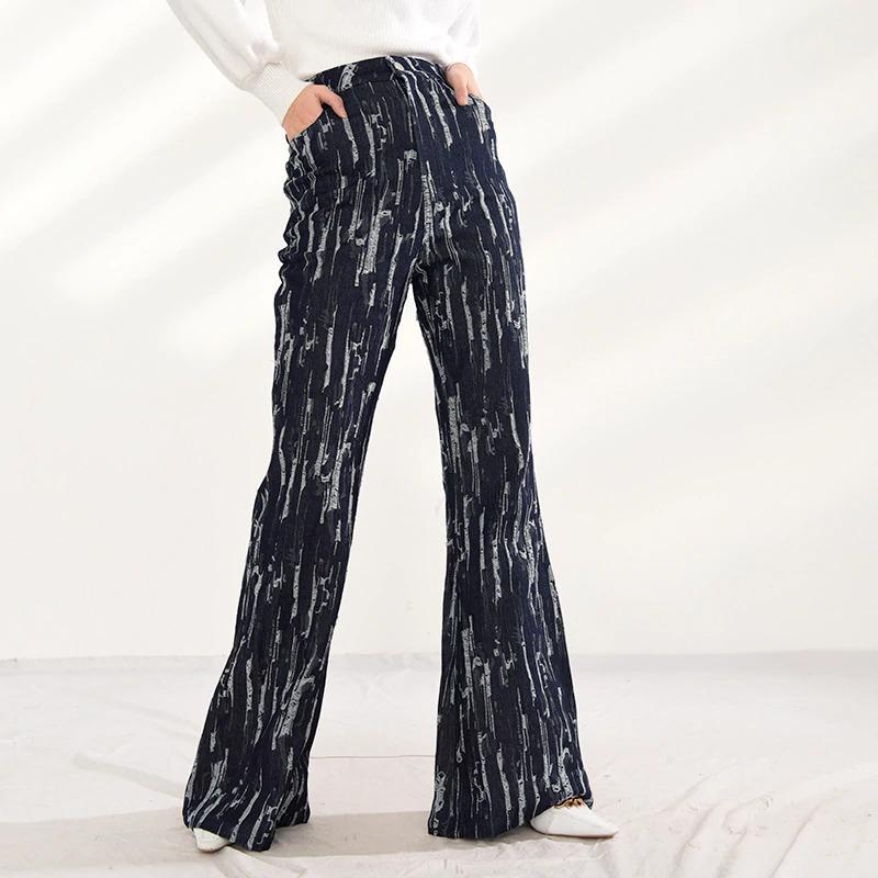 Marigold Shadows pants Takarra High Waist Denim Pants - Deep Blue