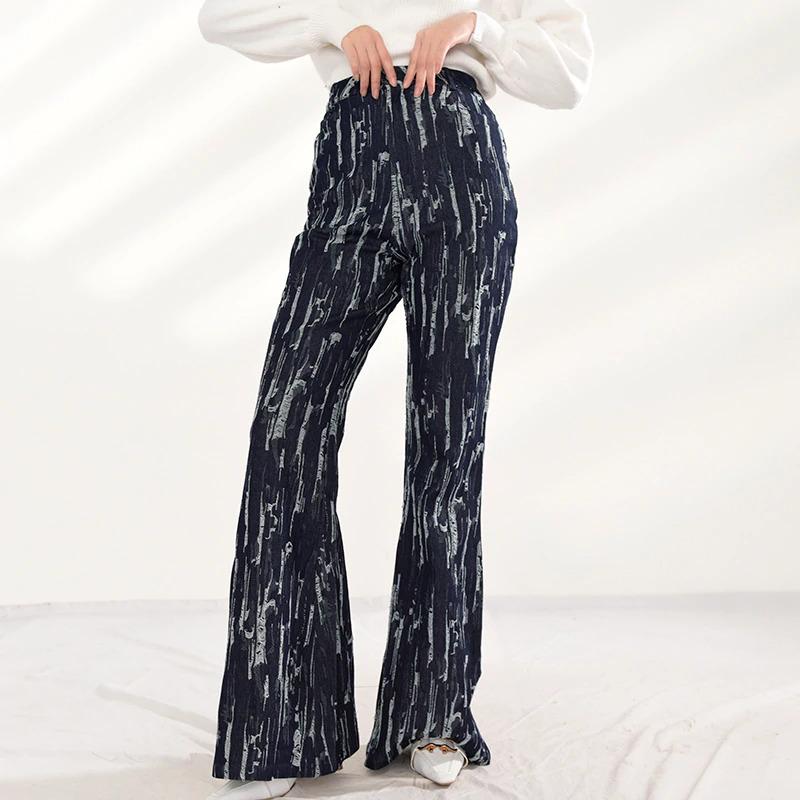 Marigold Shadows pants Takarra High Waist Denim Pants - Deep Blue