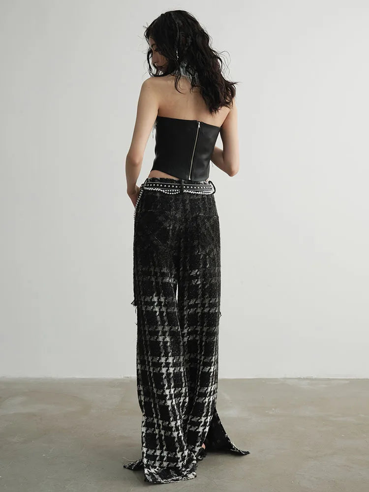 Marigold Shadows Pants Takumi Distressed Plaid Pants