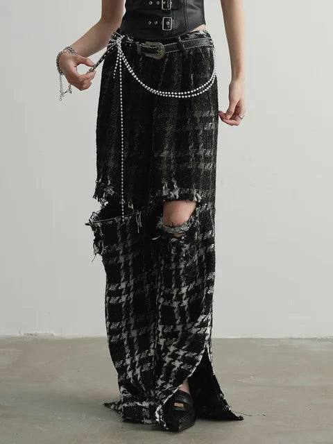 Marigold Shadows Pants Takumi Distressed Plaid Pants