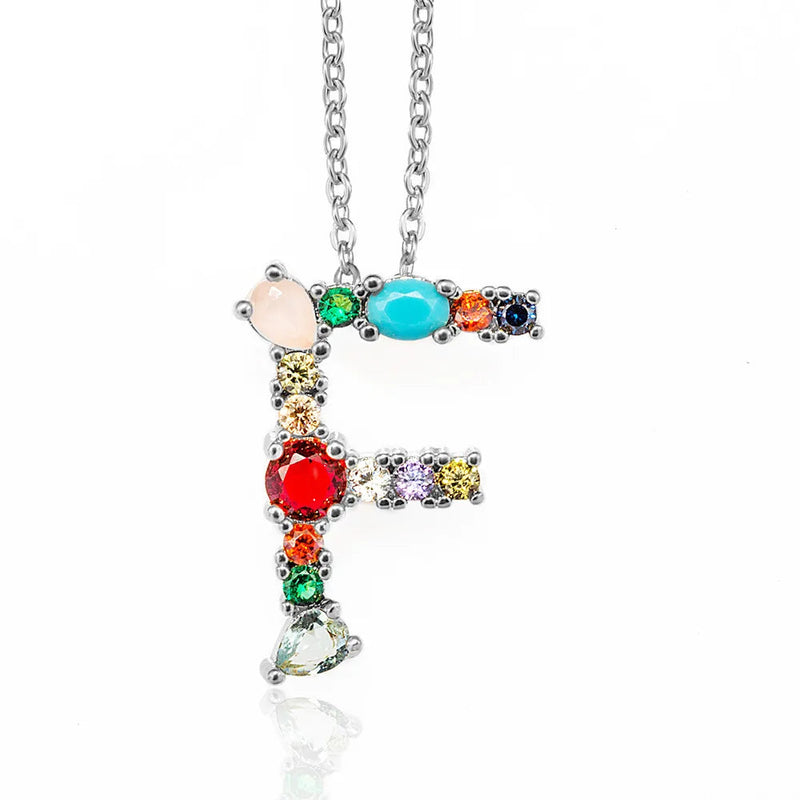 Marigold Shadows Pendant Necklaces ***Lettre Multicolor Initial Charm Necklace