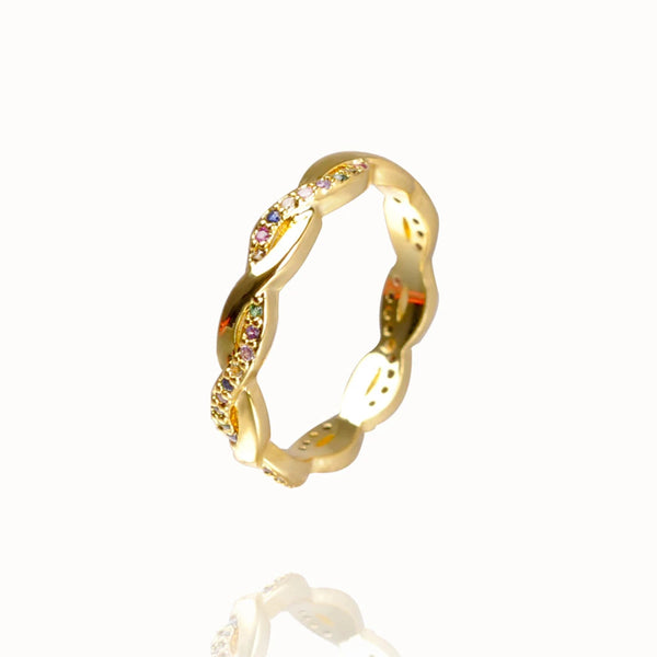 Marigold Shadows Rings Serene Rainbow Ring Gold