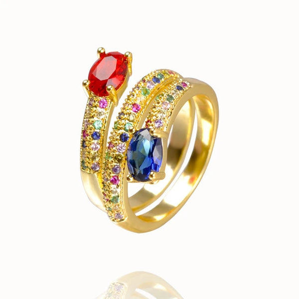 Marigold Shadows Rings Serpentine Rainbow Ring Gold