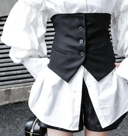 Marigold Shadows shirts Akino Button Waist Vest