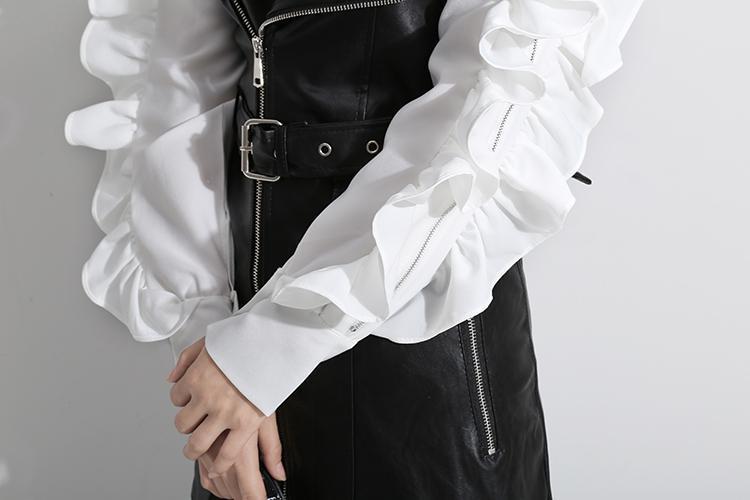 Marigold Shadows shirts Bilha Ruffle Blouse - White