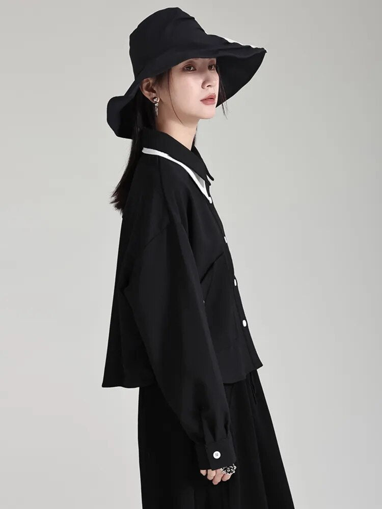 Marigold Shadows Shirts Butla Pocket Blouse - Black