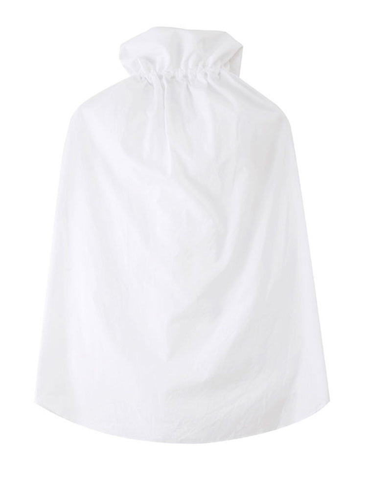 Marigold Shadows Shirts Chee Ruffle Collar Blouse - White