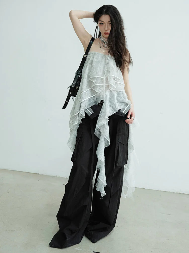 Marigold Shadows Shirts *** Cossett Irregular Ruffles Tube Top Skirt