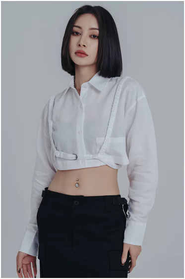 Marigold Shadows Shirts Darley Cropped Harness Blouse