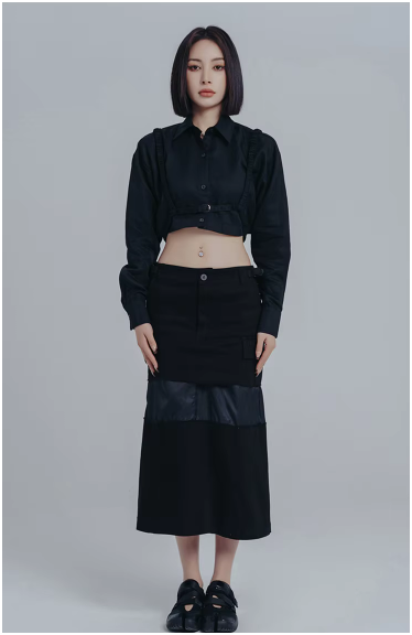 Marigold Shadows Shirts Darley Cropped Harness Blouse