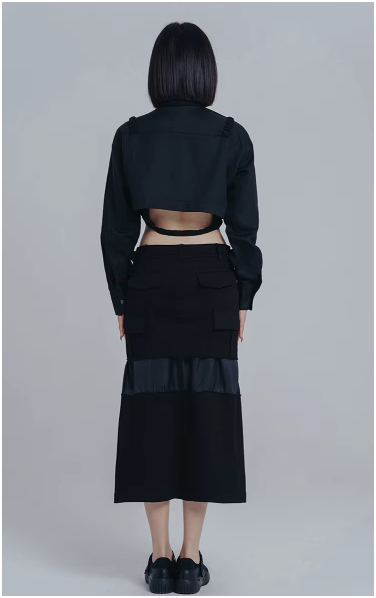 Marigold Shadows Shirts Darley Cropped Harness Blouse