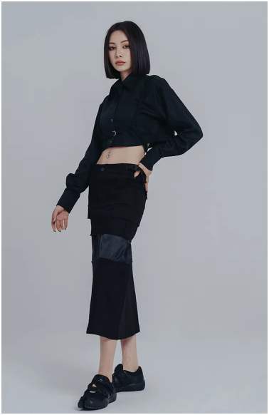 Marigold Shadows Shirts Darley Cropped Harness Blouse