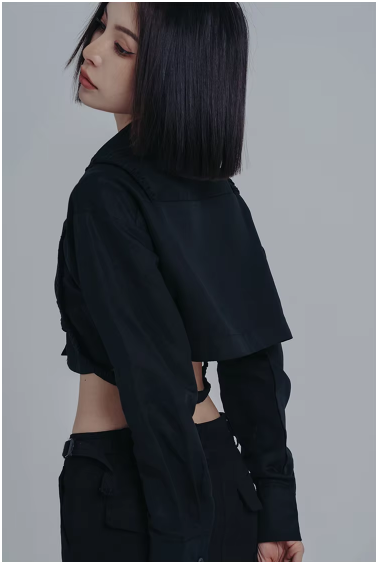 Marigold Shadows Shirts Darley Cropped Harness Blouse