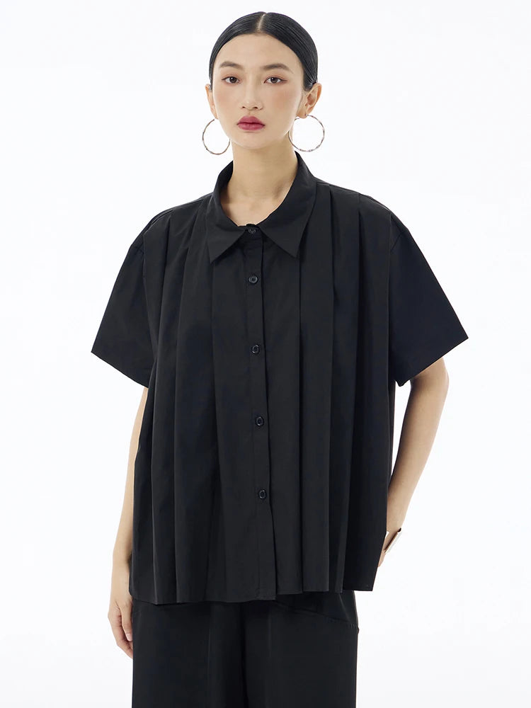 Marigold Shadows Shirts Hammi Pleated Blouse