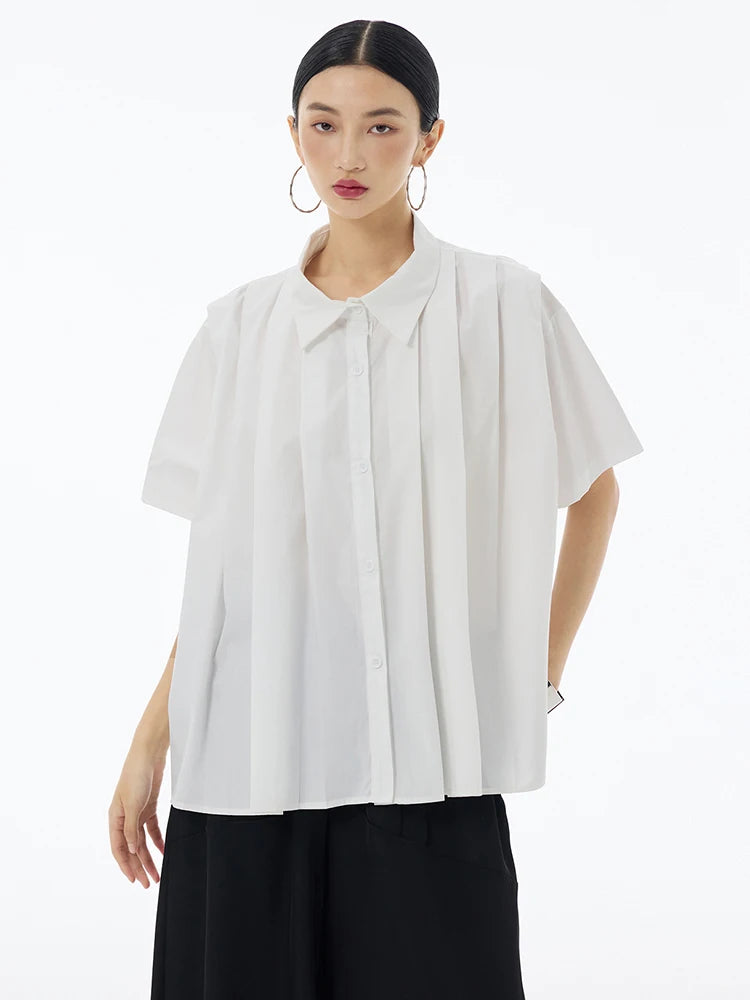 Marigold Shadows Shirts Hammi Pleated Blouse