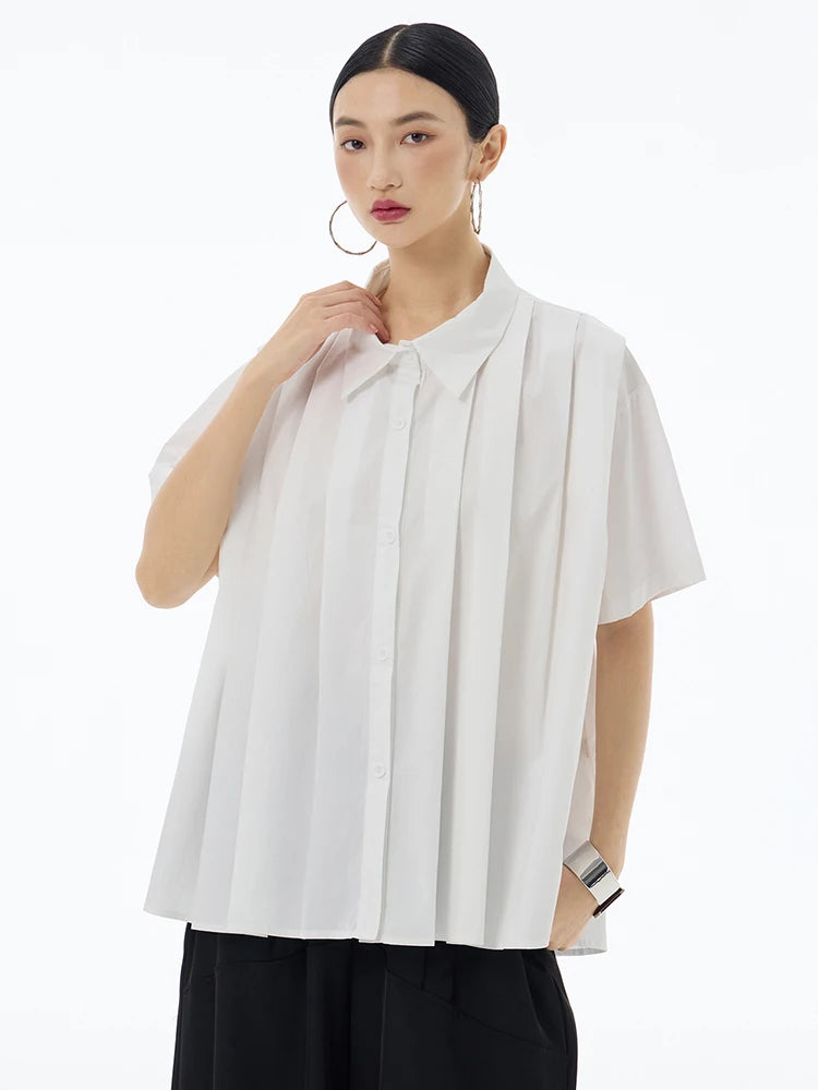 Marigold Shadows Shirts Hammi Pleated Blouse