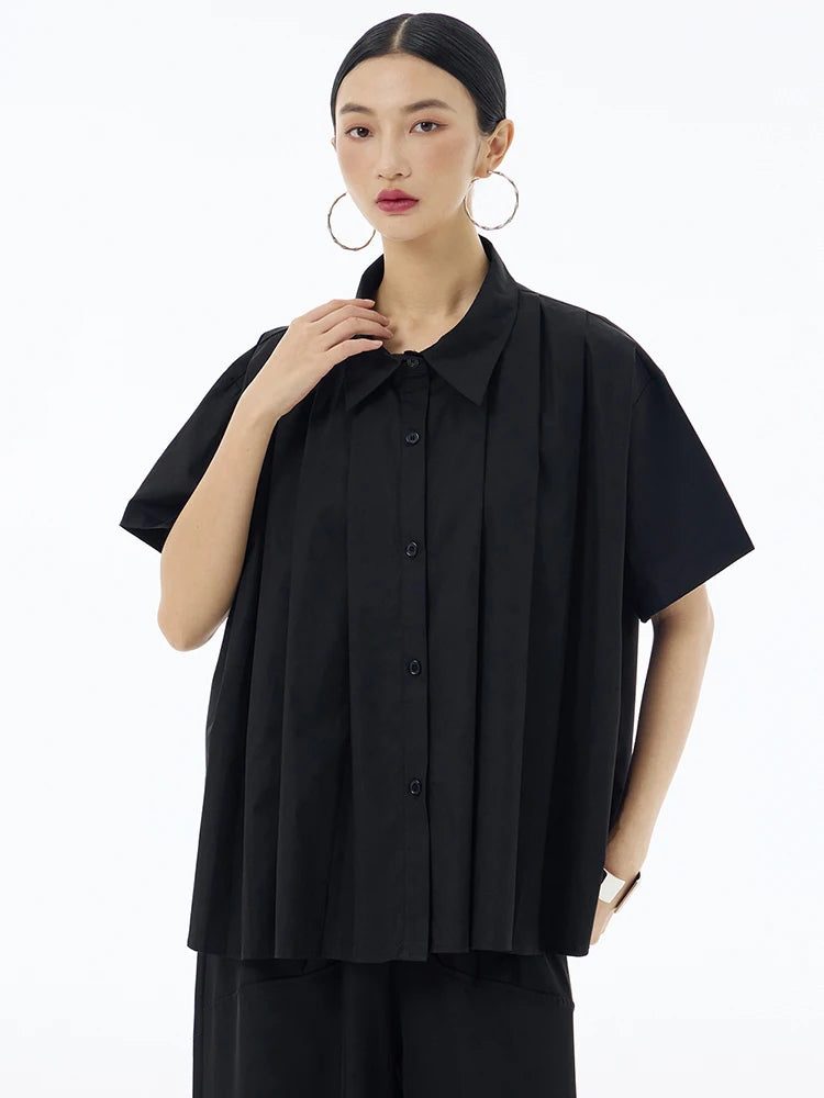 Marigold Shadows Shirts Hammi Pleated Blouse