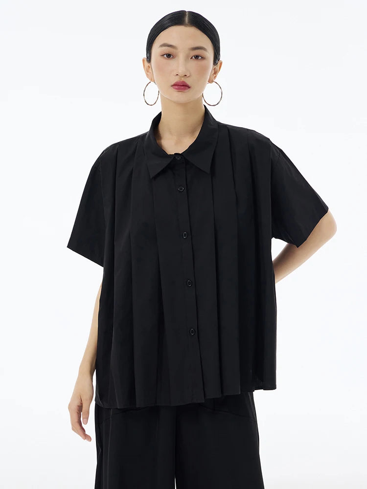 Marigold Shadows Shirts Hammi Pleated Blouse