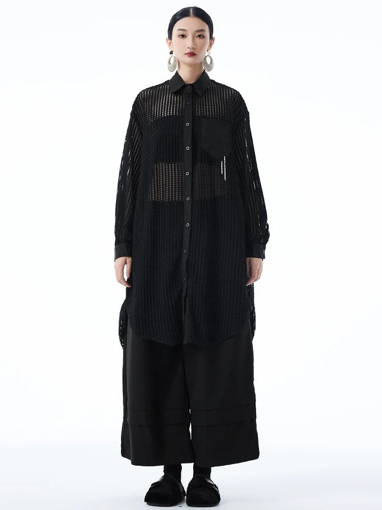 Marigold Shadows Shirts *** Hashtown Mesh Long Sleeve Shirt