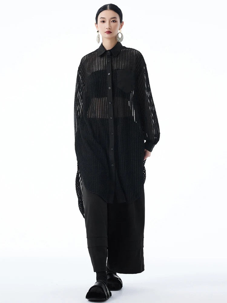 Marigold Shadows Shirts *** Hashtown Mesh Long Sleeve Shirt