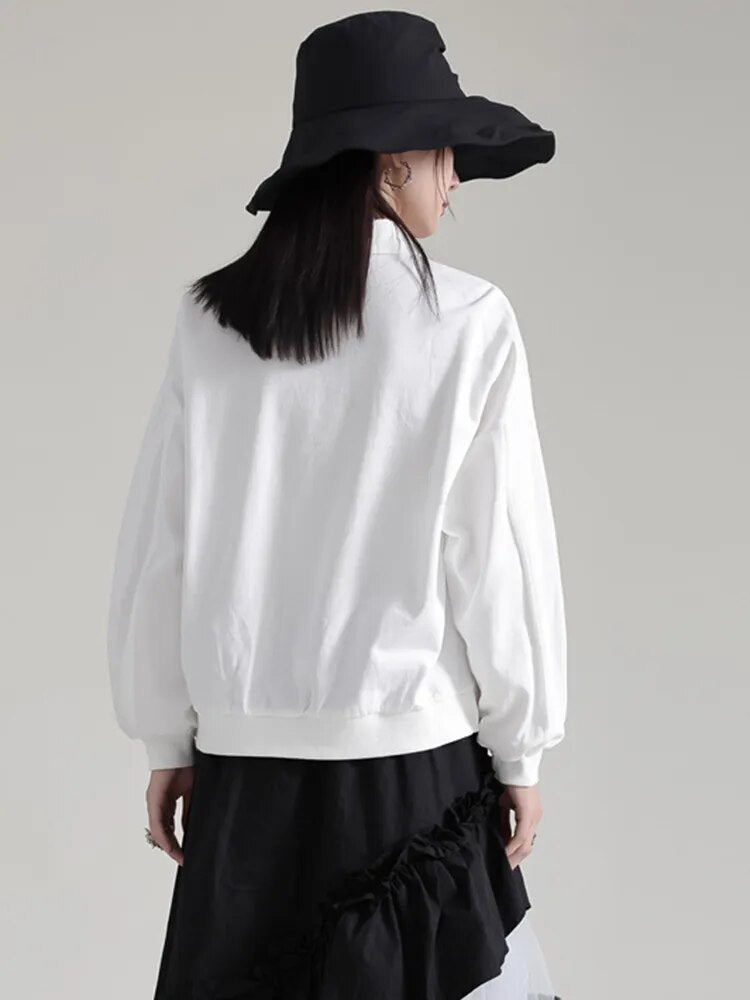 Marigold Shadows Shirts Hota Gathered Blouse - White