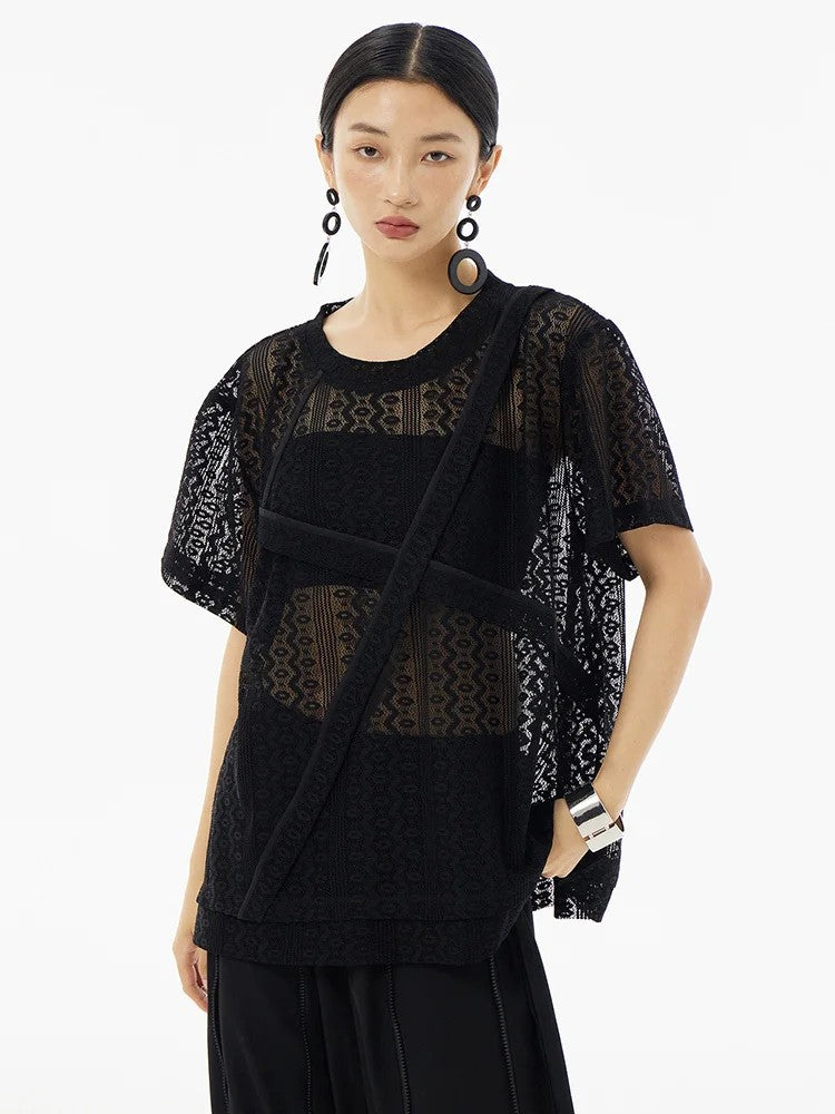 Marigold Shadows Shirts *** Izicaya Sheet Lace Shirt