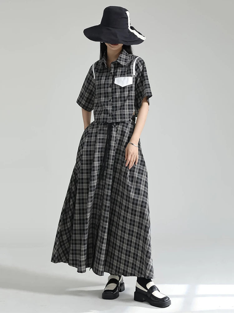 Marigold Shadows Shirts Lupada Plaid Crop Shirt