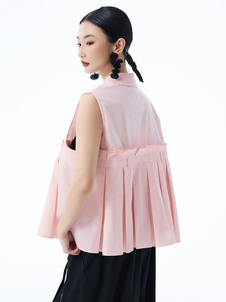 Marigold Shadows Shirts ***Marchh Pleated Tank