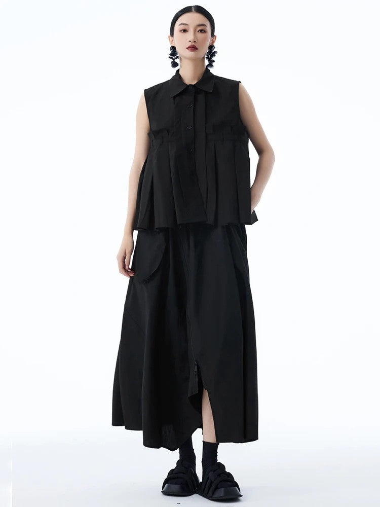 Marigold Shadows Shirts ***Marchh Pleated Tank