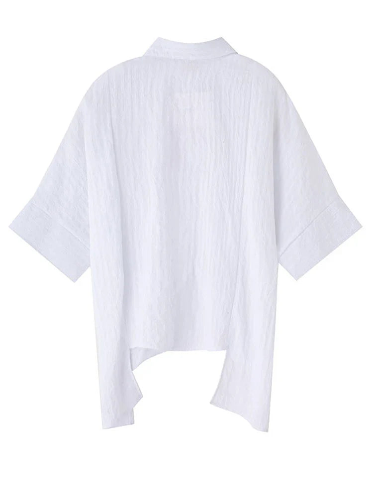 Marigold Shadows Shirts Marga Short Sleeve Blouse - White