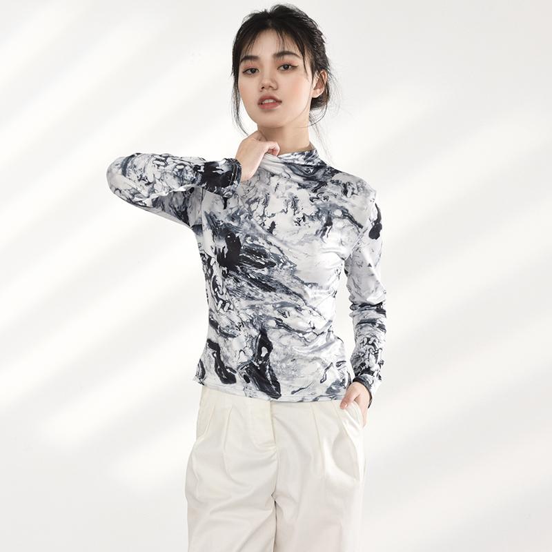 Marigold Shadows shirts Nayoko Turtleneck Long Sleeve Shirt