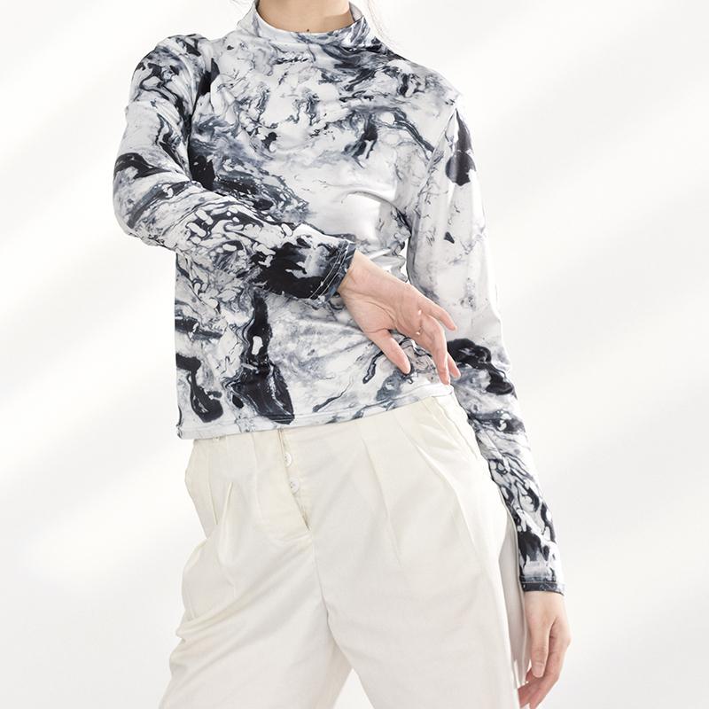 Marigold Shadows shirts Nayoko Turtleneck Long Sleeve Shirt