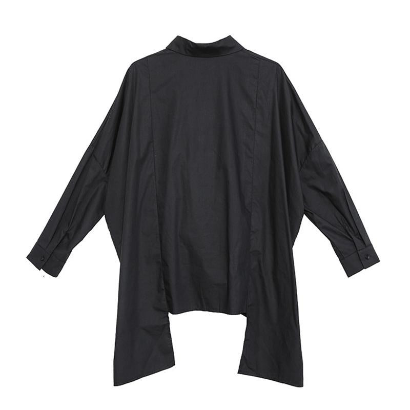 Marigold Shadows shirts Nyoko Asymmetrical Long Sleeve Shirt