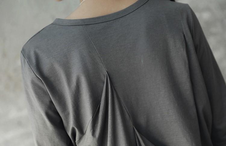 Marigold Shadows shirts Pīku Back Long Sleeve - Grey