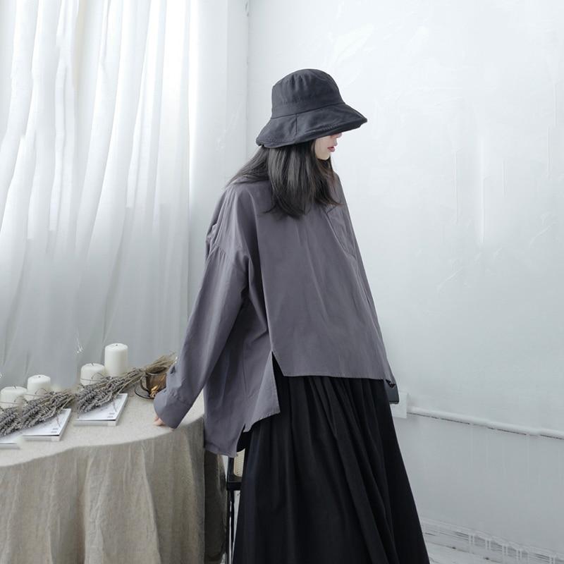 Marigold Shadows shirts Saburo Irregular Long Sleeve Shirt - Gray