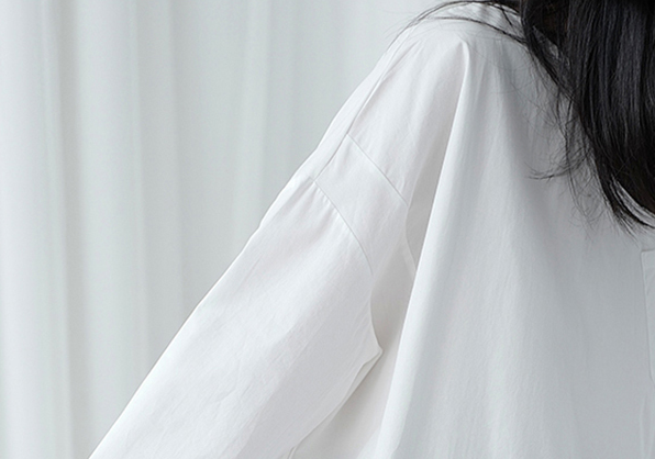 Marigold Shadows shirts Saburo Irregular Long Sleeve Shirt - White