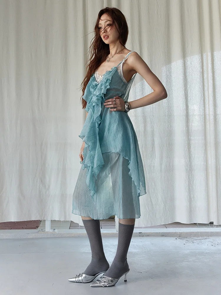 Marigold Shadows Shirts *** Sebree Ruffle Tank Top