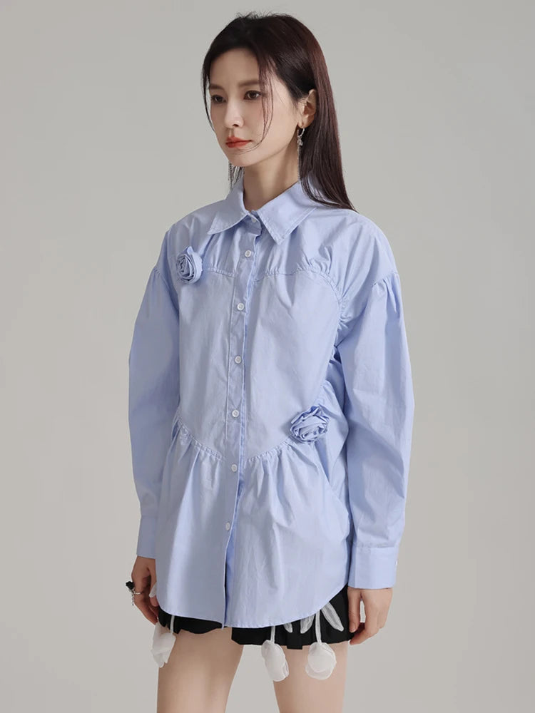 Marigold Shadows Shirts Shanta Flower Button Up