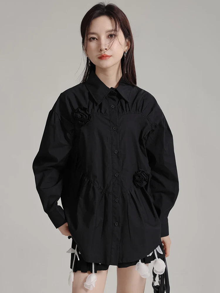 Marigold Shadows Shirts Shanta Flower Button Up