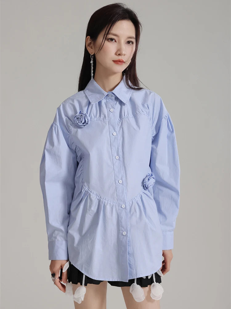 Marigold Shadows Shirts Shanta Flower Button Up