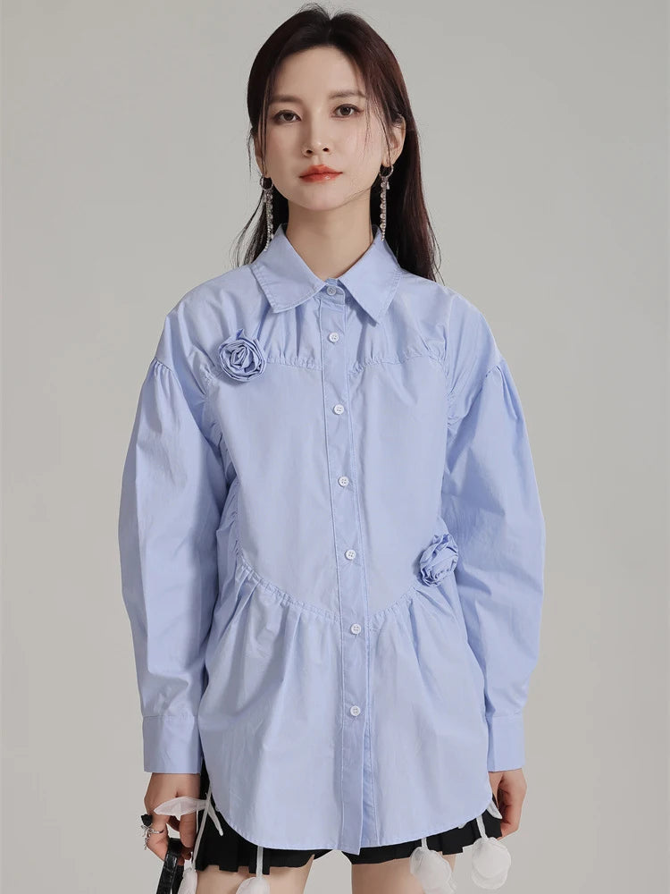 Marigold Shadows Shirts Shanta Flower Button Up