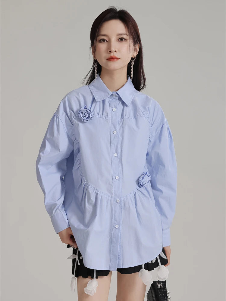 Marigold Shadows Shirts Shanta Flower Button Up