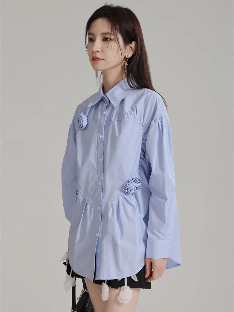 Marigold Shadows Shirts Shanta Flower Button Up