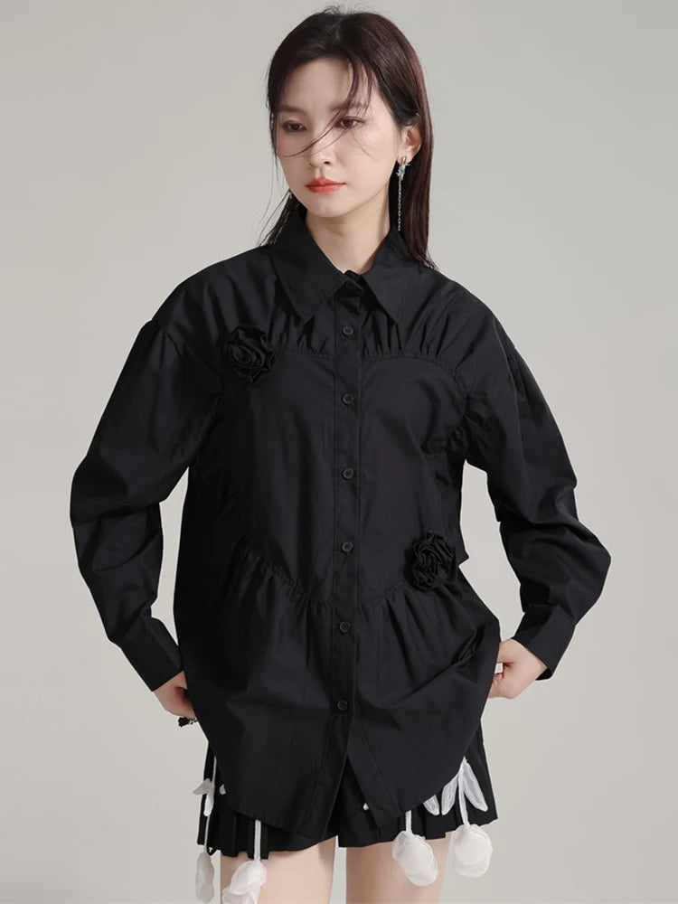 Marigold Shadows Shirts Shanta Flower Button Up