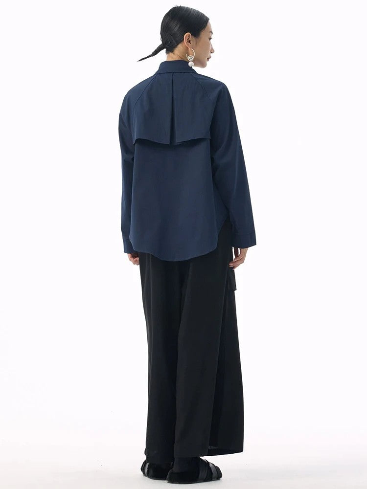 Marigold Shadows Shirts *** Sherpee Ruffle Pocket Button Up