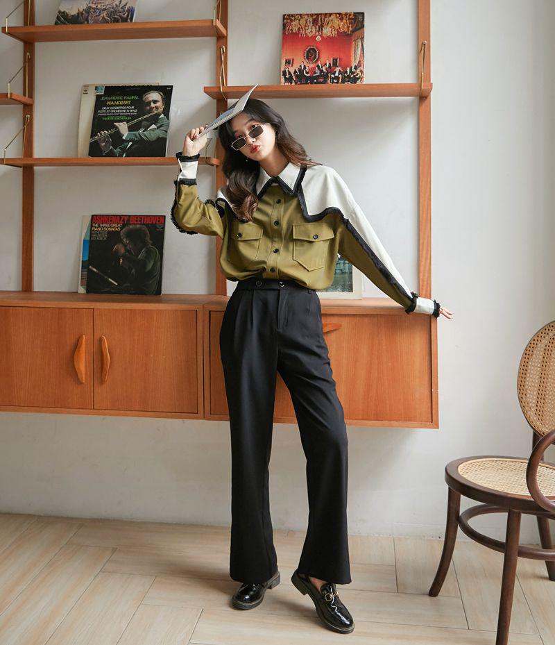 Marigold Shadows shirts Taichi Loose Long Sleeve Shirt