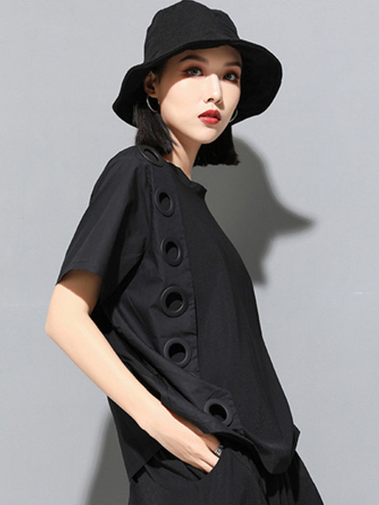 Marigold Shadows Shirts Tokiko O-Neck Short Sleeve Shirt