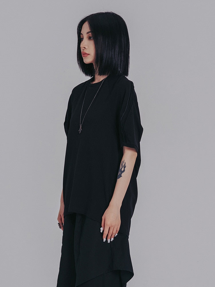 Marigold Shadows Shirts & Tops Bastik Round Neck Tee - Black